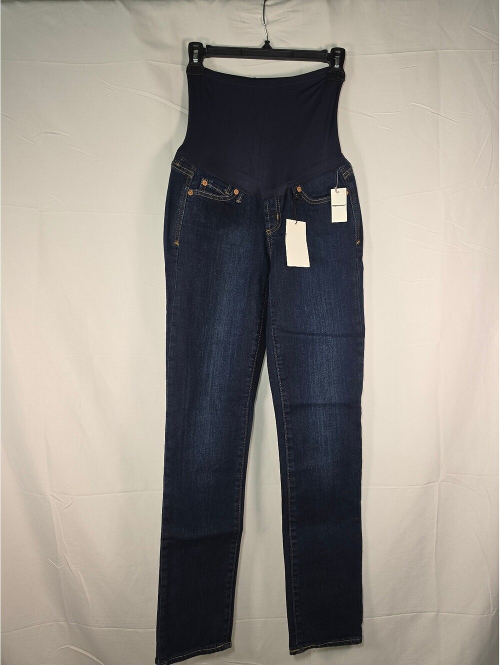 NWT GAP 1969 Maternity Authentic Real Straight Jeans Dark Wash Size 25